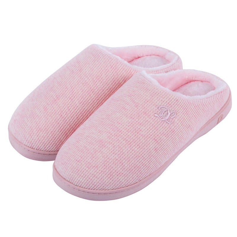 DL Womens Cozy Slip-on House Slippers For Women, Indoor/Outdoor - Comfortable Bedroom Slippers With Warm Soft Flannel Lining - Size 5.5-6.5 Pink - Image 1
